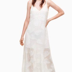 ARITZIA Wilfred White Feather Detailed Dress